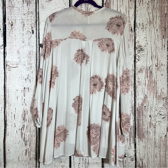 Free People Boho Peacemaker Floral High Low Tunic Oversized Dress Blouse SMALL - Picture 3 of 9